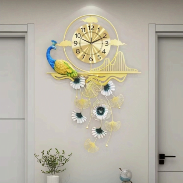 Peacock Metal Wall Clock