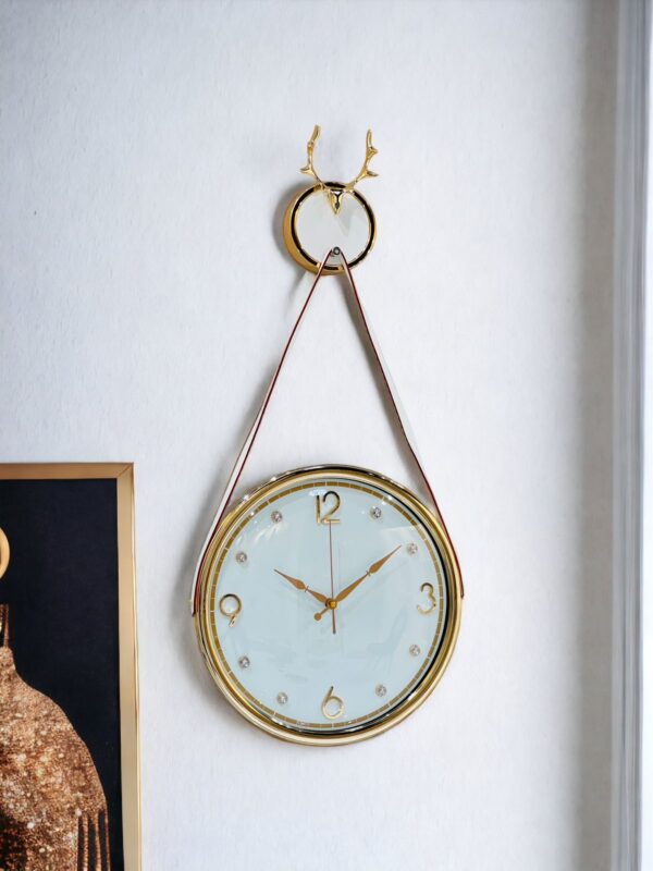 White Deer Horn Design Wall Clock