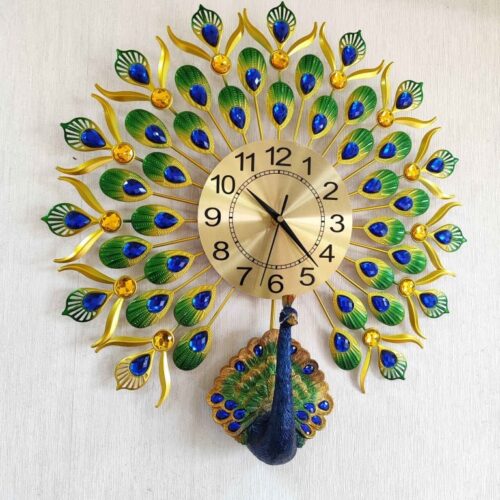 3D Peacock Feather Open Wall Clock, Wall Watch, Wall Decor for Home Office Decor