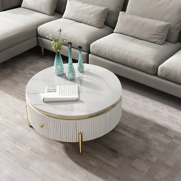 Belly Modern Round Coffee Table With Storage