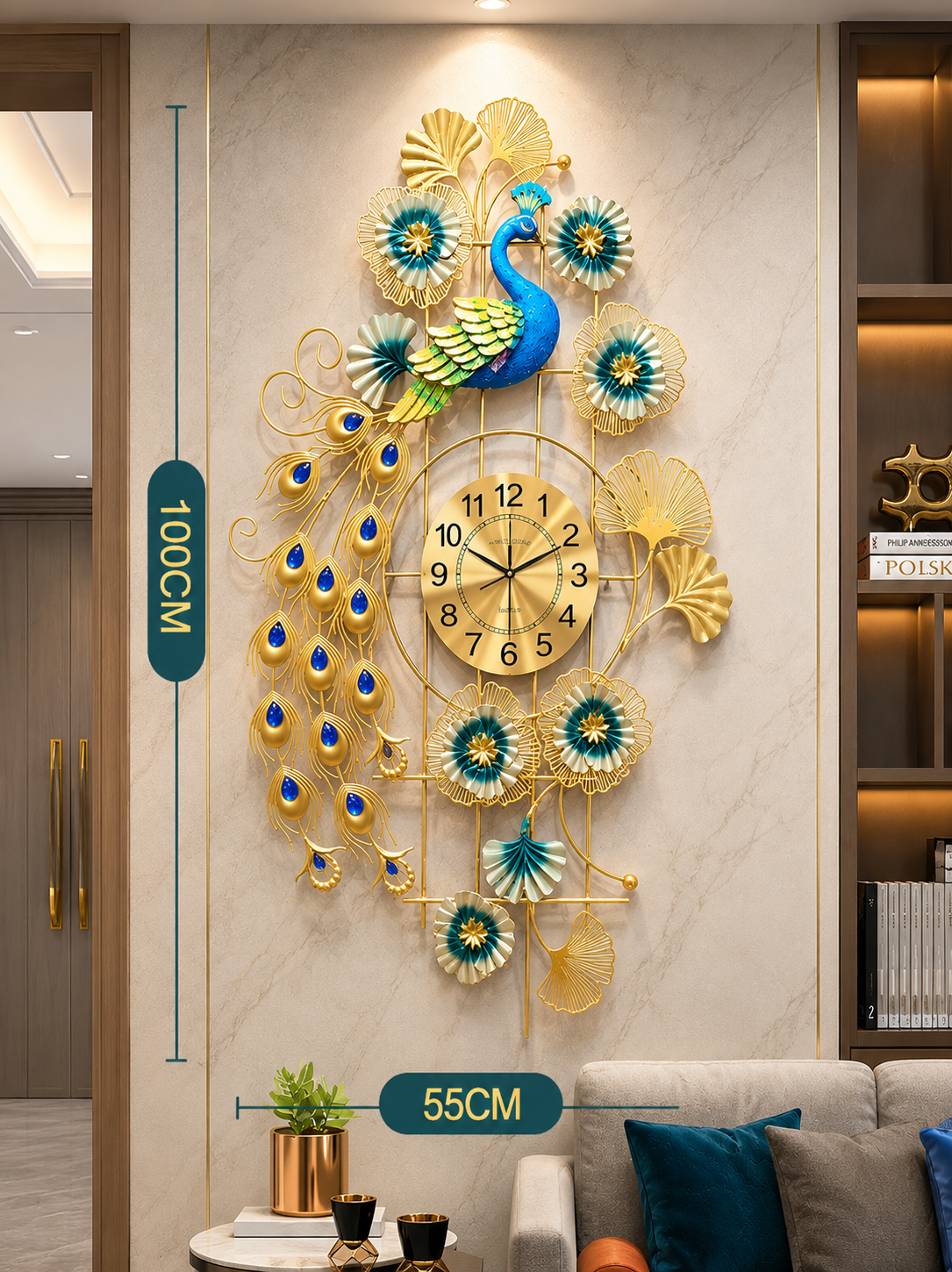 Peacock Art Wall Clock 6 - Image 2