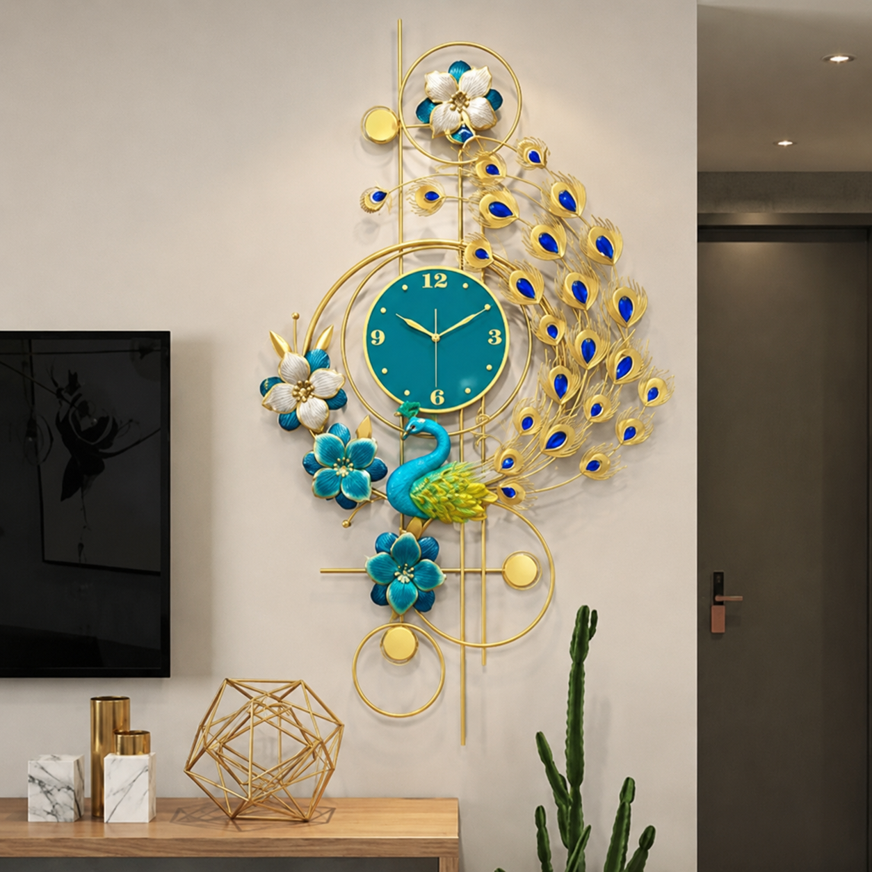 Peacock Art Wall Clock 7 - Image 2
