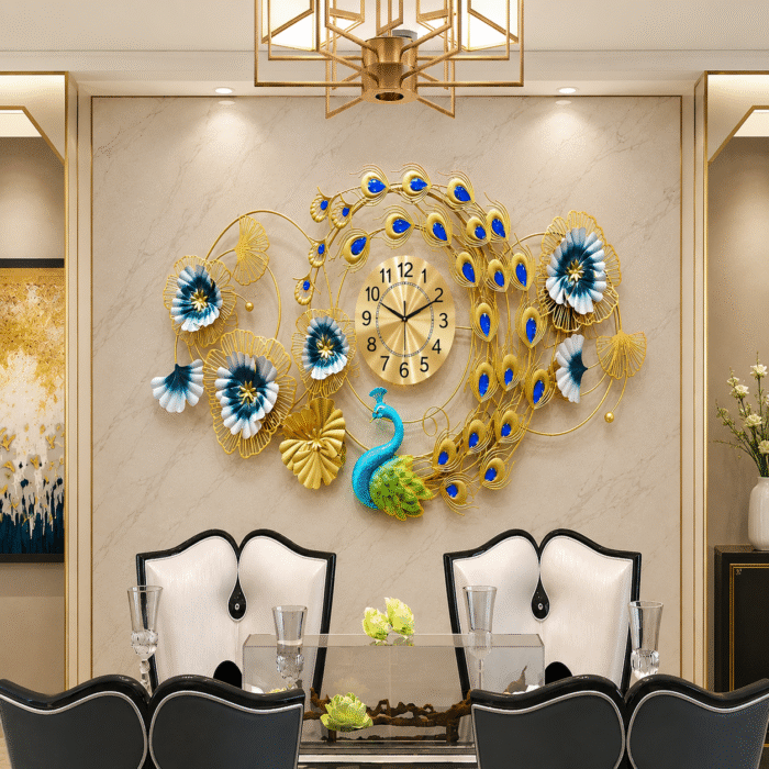 Peacock wall clock