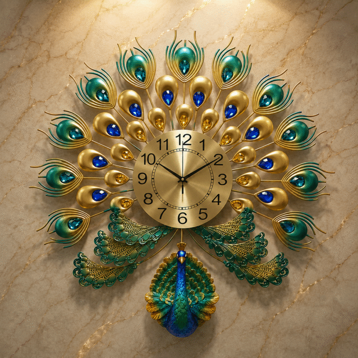 Peacock wall clock
