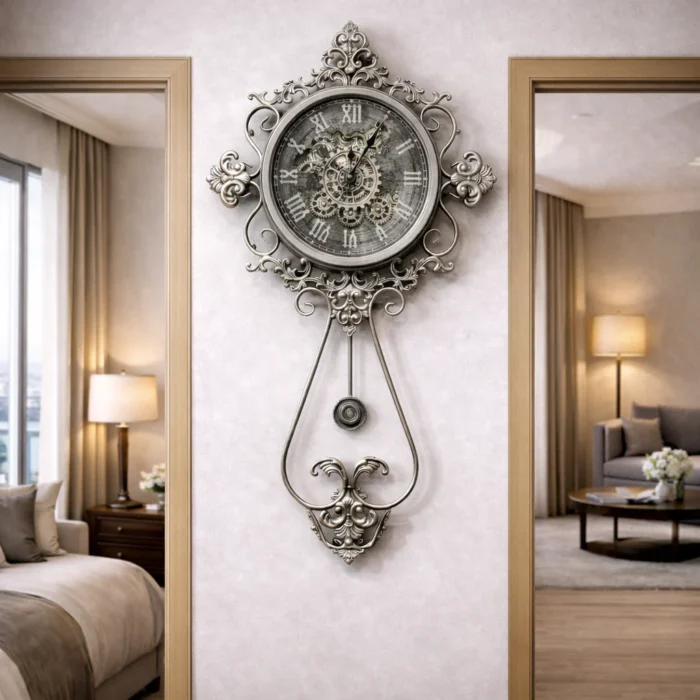 Classic Ornate Pendulum Wall Clock