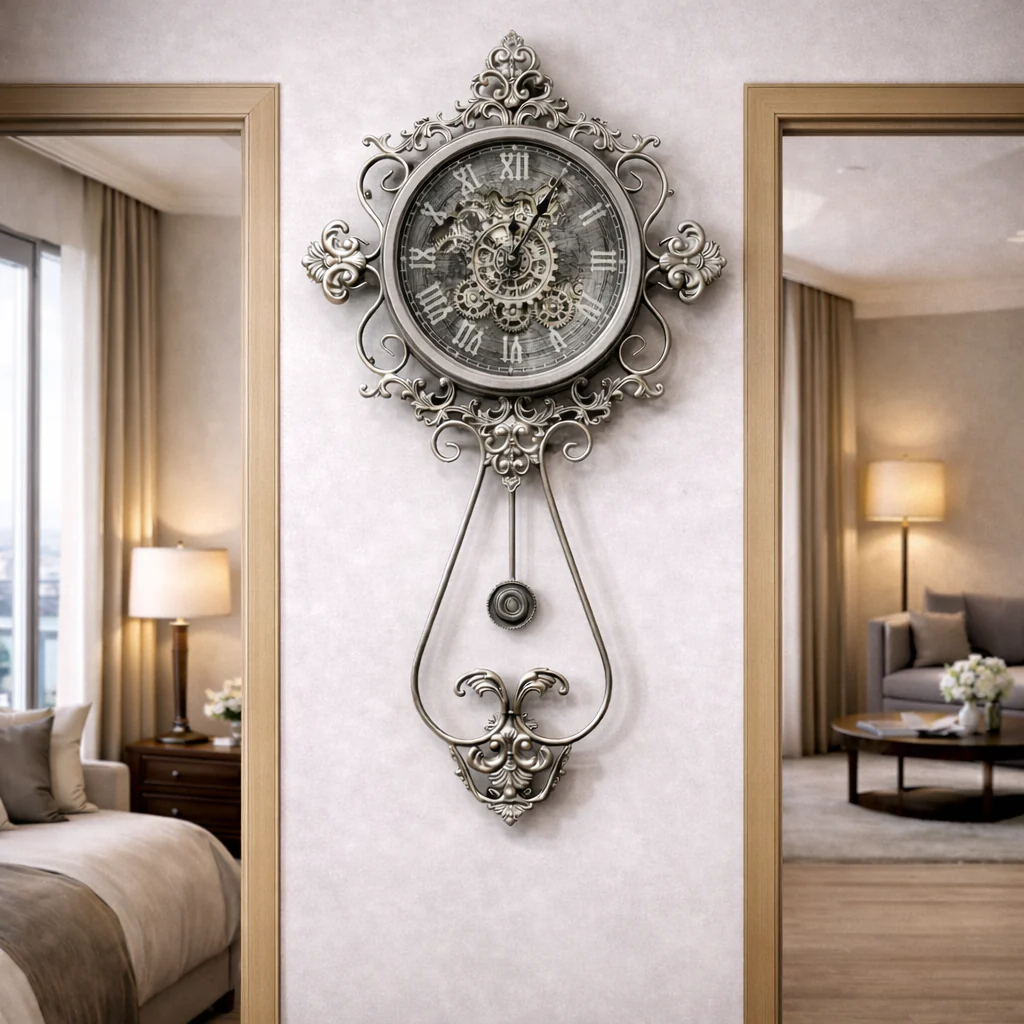 Classic Ornate Pendulum Wall Clock